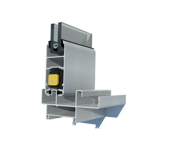 Puerta ventana corrediza r60 curva 2 carriles