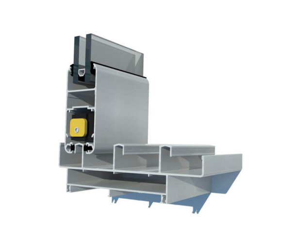 Puerta ventana corrediza r60 curva 3 carriles